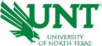 Logo of the University of Texas featuring the letters "unt" in large, bold green font with a small eagle shape inside the letter "u," accompanied by the full university name beneath in smaller text.