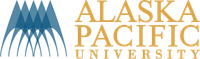 Logo of Alaska Pacific University. On the left, there is a stylized blue mountain with elongated triangular shapes creating a textured effect. To the right, "ALASKA PACIFIC UNIVERSITY" is written in bold, gold capital letters.
