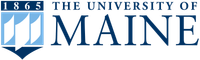The logo of the University of Maine, which includes a blue and white shield emblem on the left with the year "1865" above it, and the text "The University of Maine" to the right in blue.