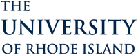 Logo of The University of Rhode Island with the text "The University of Rhode Island" in a bold, blue serif font.
