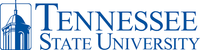 Logo of Tennessee State University featuring a blue illustration of a domed building on the left and the name "Tennessee State University, PhD in Public Policy," in blue text on the right.
